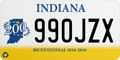 IN license plate 990JZX