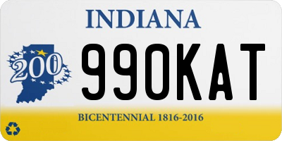 IN license plate 990KAT