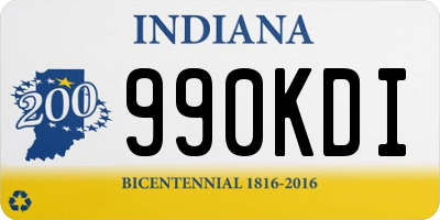 IN license plate 990KDI