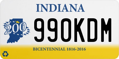 IN license plate 990KDM