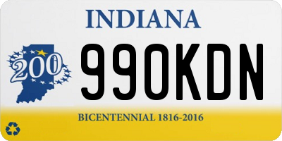 IN license plate 990KDN