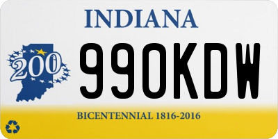 IN license plate 990KDW