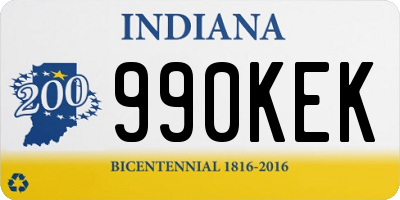 IN license plate 990KEK