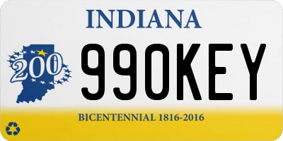 IN license plate 990KEY