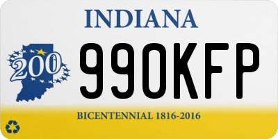 IN license plate 990KFP