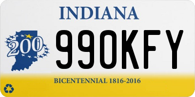 IN license plate 990KFY