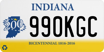 IN license plate 990KGC