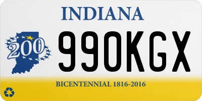 IN license plate 990KGX