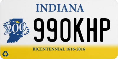 IN license plate 990KHP