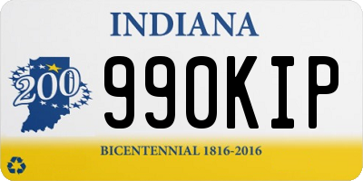 IN license plate 990KIP