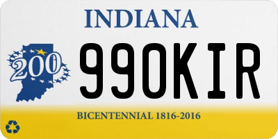 IN license plate 990KIR