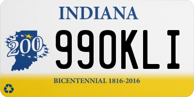 IN license plate 990KLI
