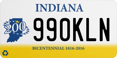 IN license plate 990KLN