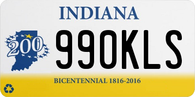 IN license plate 990KLS