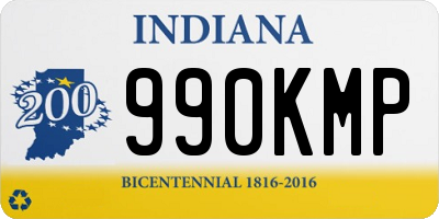 IN license plate 990KMP