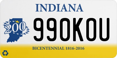 IN license plate 990KOU