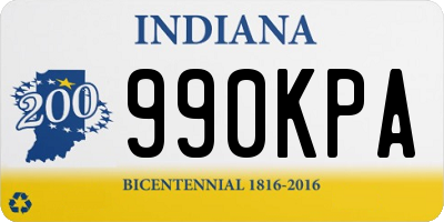 IN license plate 990KPA