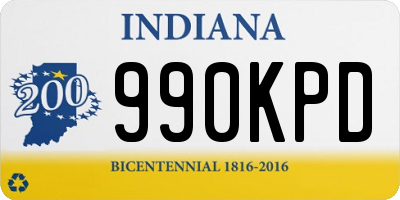 IN license plate 990KPD
