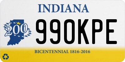 IN license plate 990KPE