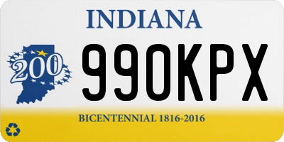 IN license plate 990KPX