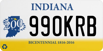 IN license plate 990KRB