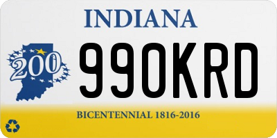 IN license plate 990KRD