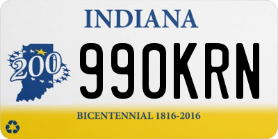 IN license plate 990KRN