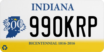 IN license plate 990KRP