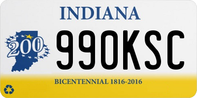 IN license plate 990KSC