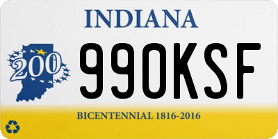 IN license plate 990KSF