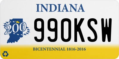 IN license plate 990KSW