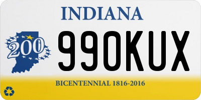 IN license plate 990KUX