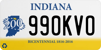 IN license plate 990KVO