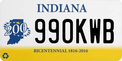 IN license plate 990KWB