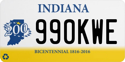 IN license plate 990KWE