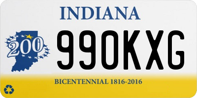 IN license plate 990KXG