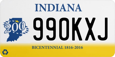 IN license plate 990KXJ