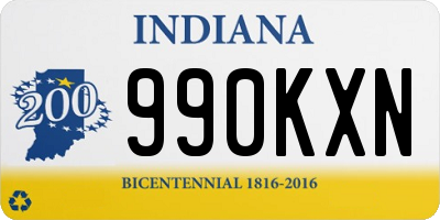 IN license plate 990KXN