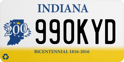 IN license plate 990KYD