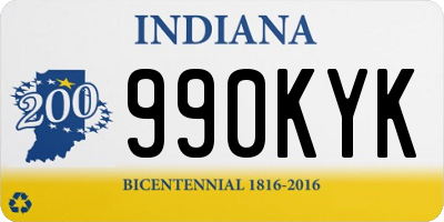 IN license plate 990KYK