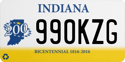 IN license plate 990KZG