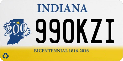 IN license plate 990KZI