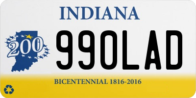 IN license plate 990LAD