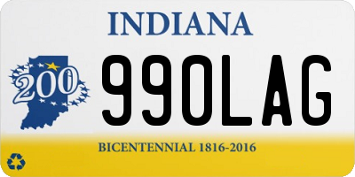 IN license plate 990LAG