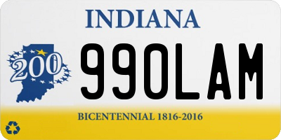 IN license plate 990LAM