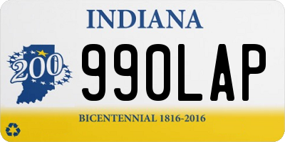 IN license plate 990LAP