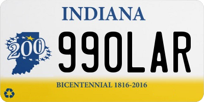 IN license plate 990LAR