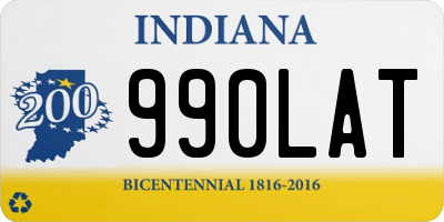 IN license plate 990LAT