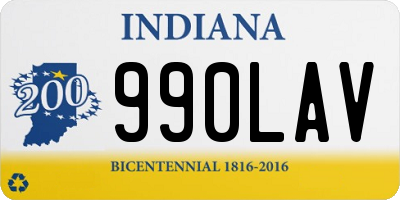 IN license plate 990LAV