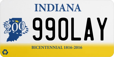 IN license plate 990LAY